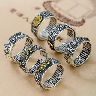Buddha Gift Chinese Zodiac Natal Buddha Wealth Luck Adjustable Ring