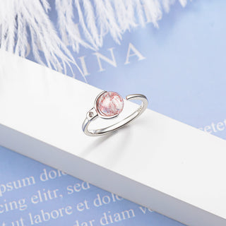 Buddha Gift Pink Crystal Soothing Rotation Ring