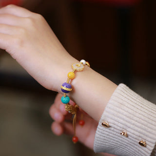 Buddha Gift 925 Sterling Silver Natural Hetian Jade Amber Red Agate Crystals Luck Bracelet