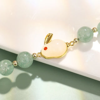 Buddha Gift Year of the Rabbit Natural Green Aventurine Luck Bead Bracelet