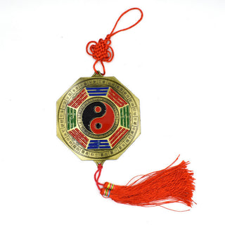 Buddha Gift Feng Shui Bagua Map Five-Emperor Coins Chinese Knotting Harmony Energy Map