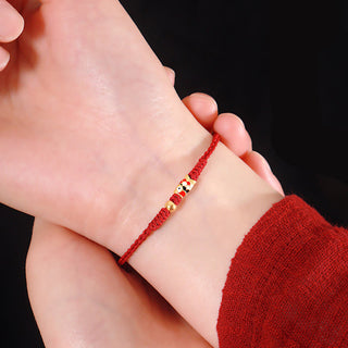 Buddha Gift 999 Gold Luck Koi Fish Handcrafted Braided String Bracelet