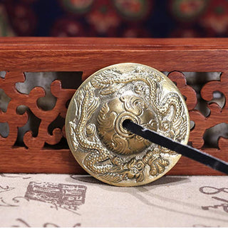Buddha Gift Tibetan Tingsha Bell Six True Words Dragon Copper Balance Decoration With Bag