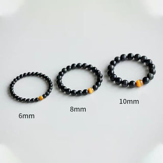 Buddha Gift Natural Rainbow Obsidian Tiger Eye Positive Love Bracelet