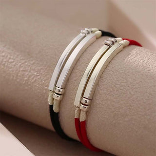 Buddha Gift 925 Sterling Silver Red String Layered Braid Bracelet