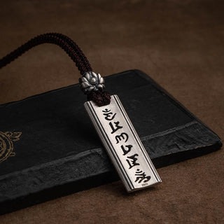 Buddha Gift 999 Sterling Silver Om Mani Padme Hum Engraved Lotus Wisdom Necklace Pendant