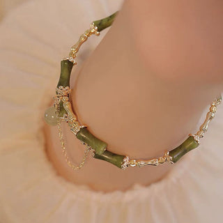 Buddha Gift Bamboo Jade Pattern Luck Bracelet Bangle