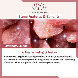 Buddha Gift 925 Sterling Silver Strawberry Quartz Healing Positive Necklace