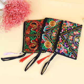 Buddha Gift Dragon Butterfly Cosmos Flower Embroidery Wallet Shopping Purse