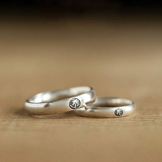 Buddha Gift 925 Sterling Silver Chinese Zodiac Natal Buddha Blessing Couple Ring