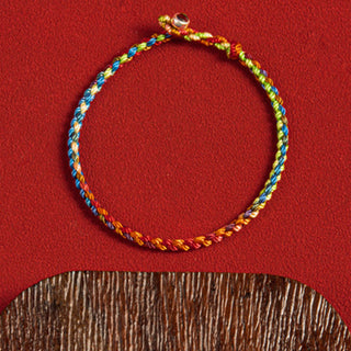 Buddha Gift "May you be blessed with peace and safety in all four seasons" Lucky Multicolored Bracelet