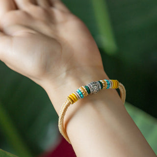 Buddha Gift Handmade 925 Sterling Silver Tibetan Om Mani Padme Hum Purity Braided Bracelet