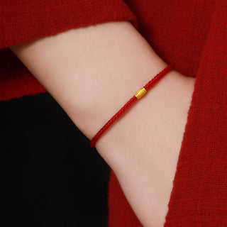 Buddha Gift 999 Gold Lucky Bead Eight Thread Peace Knot Red Rope Bracelet