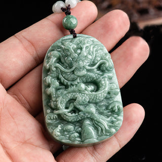 Buddha Gift Chinese Zodiac Dragon Jade Prosperity Necklace Bead String Pendant