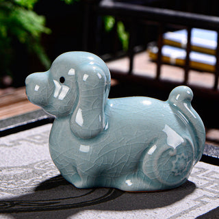 Buddha Gift Chinese Zodiac Wealth Ceramic Tea Pet Home Figurine Decoration