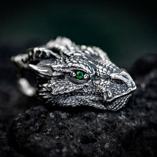 Buddha Gift Pure Tin Dragon Head Luck Protection Metal Necklace Pendant