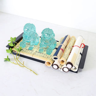 Buddha Gift 2Pcs Lion Statue Courage Strength Resin Home Office Decoration