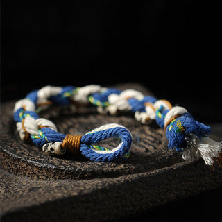 Buddha Gift Tibetan Zakiram Goddess of Wealth Bead Engraved Handmade Luck Bracelet