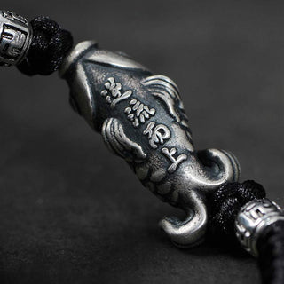Buddha Gift Silver Luck Koi Fish Braided String Bracelet