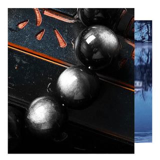 Buddha Gift Natural Silver Sheen Obsidian Soothing Protection Bracelet