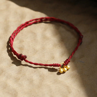 Buddha Gift 925 Sterling Silver Gold Plated Luck Red String Bracelet