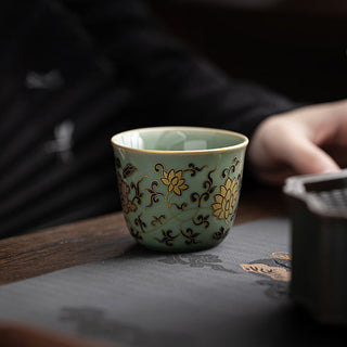 Buddha Gift Butterfly Flower Lotus Koi Fish Plum Blossom Ceramic Teacup Kung Fu Tea Cup 100ml