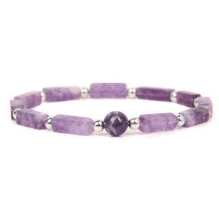 Buddha Gift Natural Crystal Amethyst Tiger Eye Spiritual Balance Bracelet