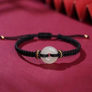 Buddha Gift Peace Buckle Jade Abundance Braided Bracelet