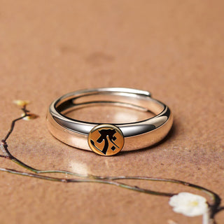 Buddha Gift Tibetan Om Mani Padme Hum Carved Chinese Zodiac Natal Buddha Peace Ring