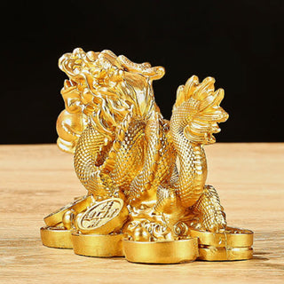Buddha Gift Feng Shui Dragon Copper Coin Wealth Success Luck Decoration