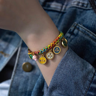 Buddha Gift Tibetan Colorful Rope Five God Of Wealth Luck Braid Bracelet