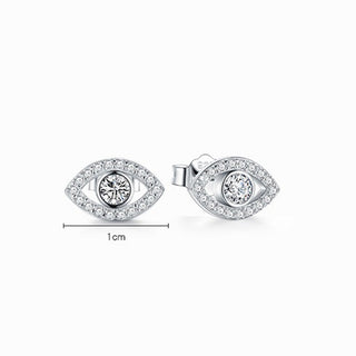 Buddha Gift 925 Sterling Silver Evil Eye Symbol Protection Stud Earrings