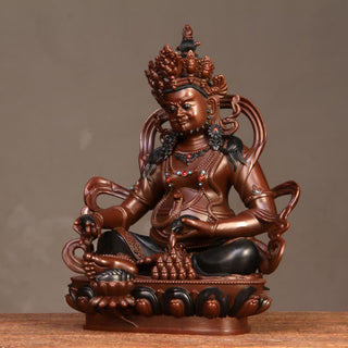 Buddha Gift Yellow Jambhala Bodhisattva Figurine Compassion Copper Statue Home Office Decoration