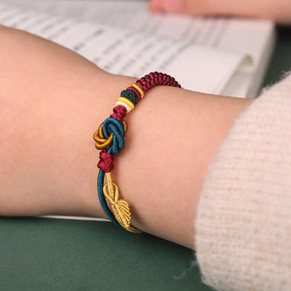 Buddha Gift Tibetan Handmade Mandala Knot Leaf Luck Rope Bracelet