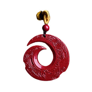 Buddha Gift One's Luck Improves Design Patern Natural Cinnabar Blessing Necklace Pendant