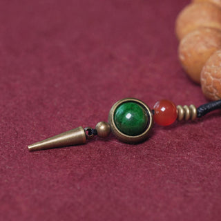 Buddha Gift Tibet Bodhi Seed Dzi Bead Peace Charm Wrist Mala Bracelet