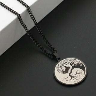 Buddha Gift The Tree of Life Titanium Steel Connection Necklace Pendant