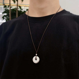 Buddha Gift 999 Sterling Silver Round Peace Buckle Protection Necklace Pendant