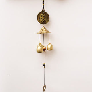 Buddha Gift Blessing Letter Elephant Bagua Auspicious Coin Wall Hanging Chime Bell Handmade Home Decoration