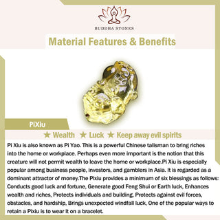 Buddha Gift Natural Citrine Pixiu Wealth Protection Bracelet