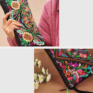 Buddha Gift Dragon Butterfly Cosmos Flower Embroidery Wallet Shopping Purse