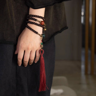 Buddha Gift 108 Mala Beads Natural Tibet Purple Bodhi Seed Auspiciousness Bracelet