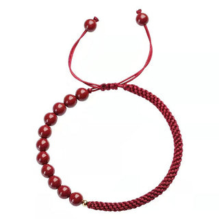 Buddha Gift Natural Cinnabar King Kong Knot Blessing String Bracelet