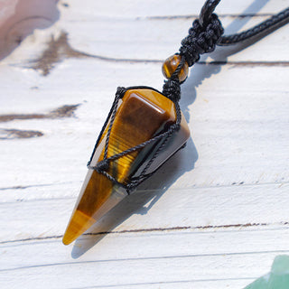 Buddha Gift Natural Stone Pointed Pendant Necklace