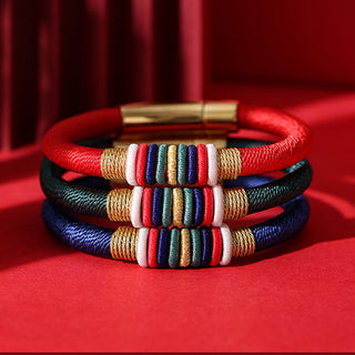 Buddha Gift Tibetan Handmade Colorful King Kong Knot Five Elements Luck Braid String Bracelet