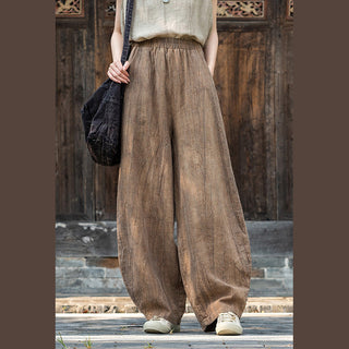 Buddha Gift Ramie Cotton Linen Pants Tie-dye Design Trousers Loose Zen Yoga Women's Pants with Pockets