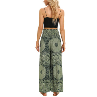 Buddha Gift Boho Lace-up Wide Leg Pants Women's Yoga Pants