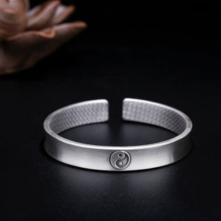 Buddha Gift 999 Sterling Silver Yin Yang Auspicious Clouds Balance Harmony Bracelet