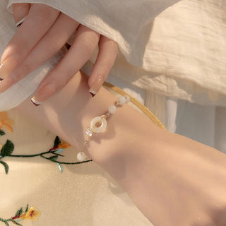 Buddha Gift 925 Sterling Silver Natural Hetian Jade Peace Buckle Orchid Luck Bracelet Necklace Pendant Set