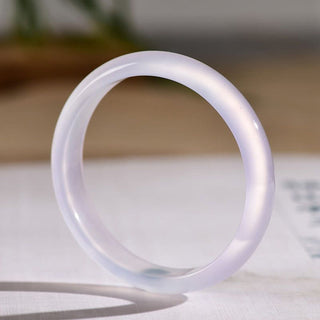 Buddha Gift Natural Purple Jade Soothing Protection Bracelet Bangle